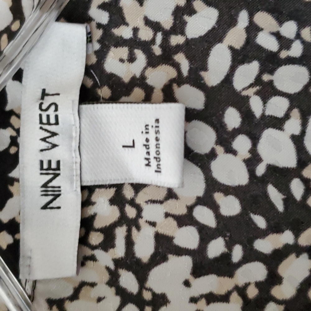 Nine West Patterned Button Down Blouse - image 2